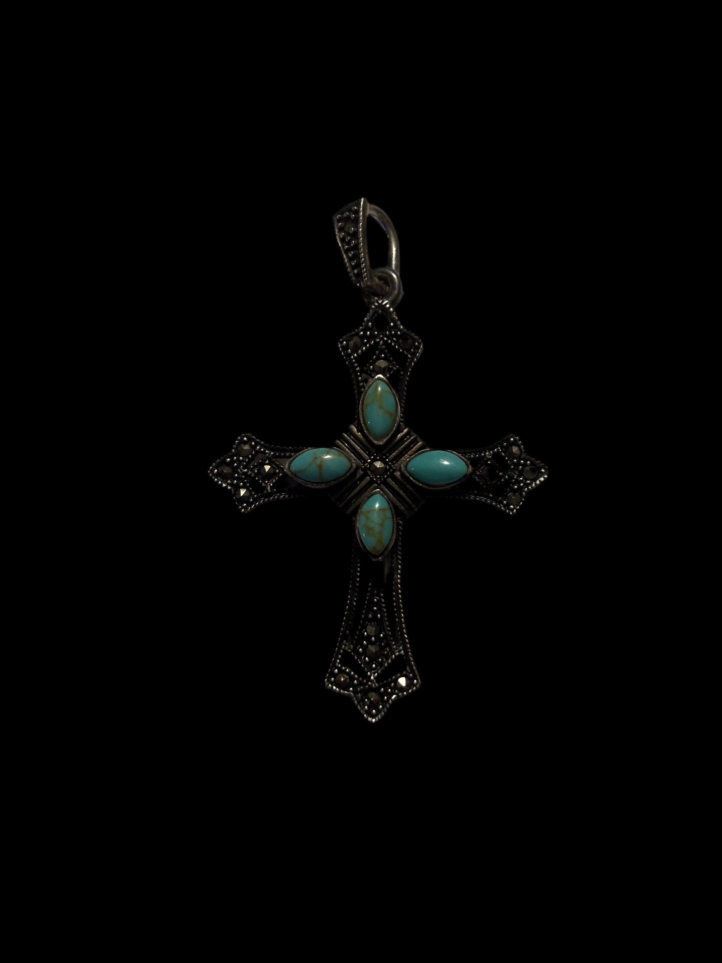 Semi Precious Stone Cross 925 silver Thai
