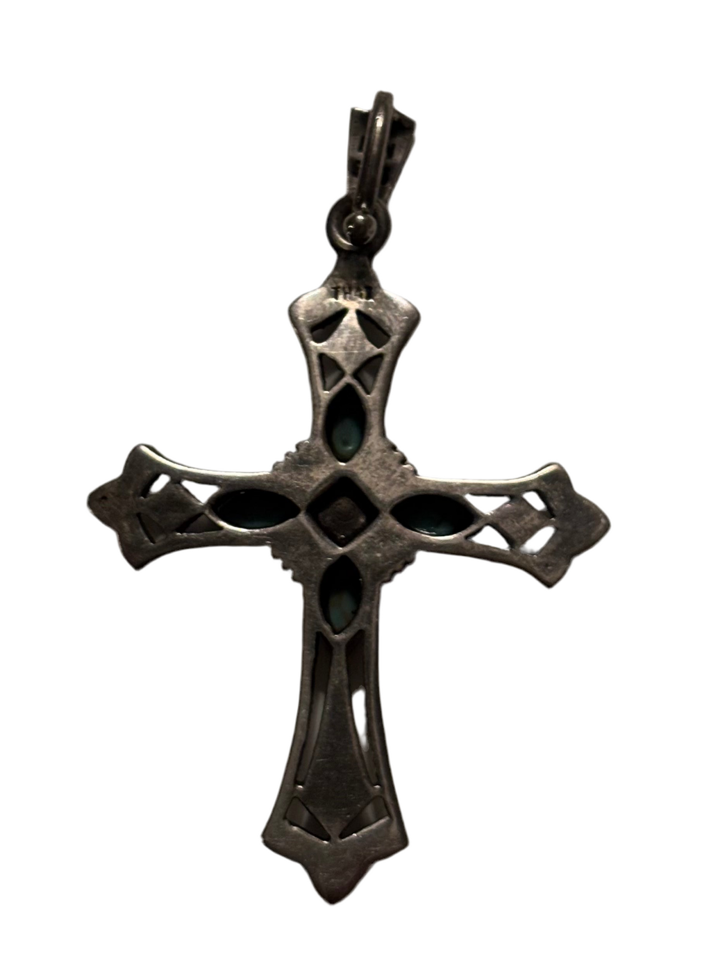 Semi Precious Stone Cross 925 silver Thai