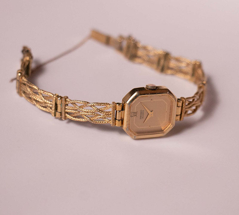 Gold-tone Vintage Seiko 1400-8289R Quartz Watch for Women