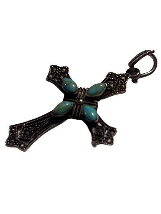 Semi Precious Stone Cross 925 silver Thai