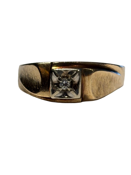 10k yellow gold mens ring vintage style